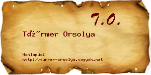 Türmer Orsolya névjegykártya